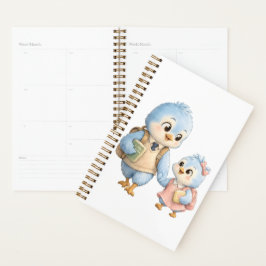 Tägliches Planer Notizbuch mit süßem Vogel