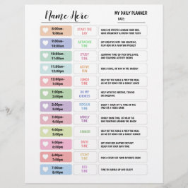 Tägliches Planerdiagramm Kinder Zeitplan Star Wall Flyer