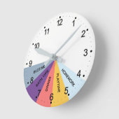 Tägliches Schema Farben Runde Wanduhr (Winkel)