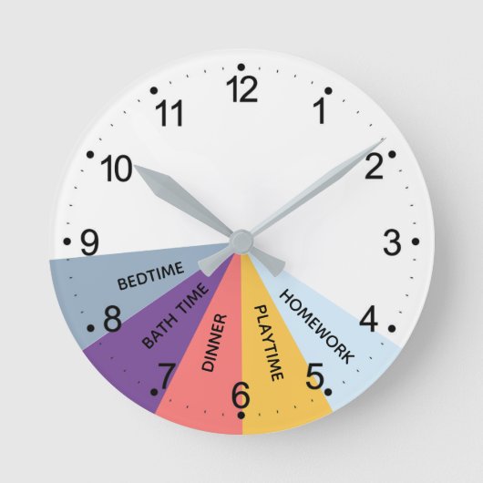Tägliches Schema Farben Runde Wanduhr (Vorderseite)
