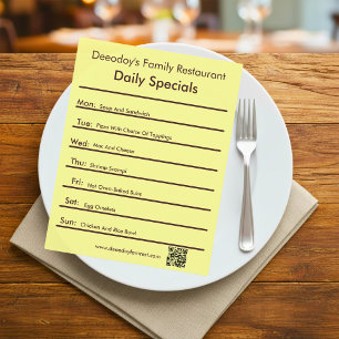 Tägliches Spezialitäten-Restaurant-Flyer mit QR-Co Flyer