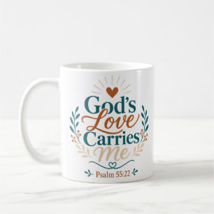 Tägliches spirituelles Zitat: Gottes Liebe trägt m Kaffeetasse