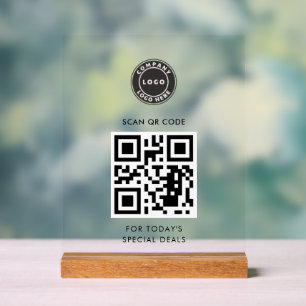 Tägliches Update des modernen QR-Codes und der Fir Acrylschild