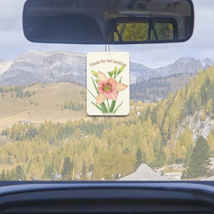 Taglilie Blume Botanische Kunst Personalisiert Autolufterfrischer