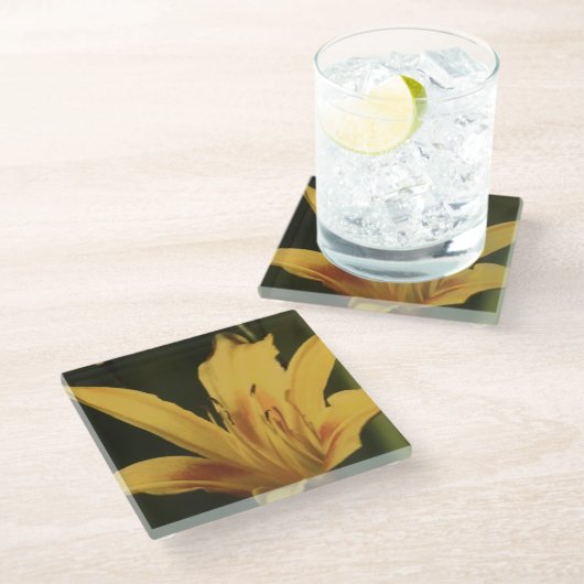 Taglilie Blume Untersetzer (Schrägansicht)