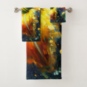 Taglilie Blumenimpressionistisches Gemälde Gelb Badhandtuch Set (Insitu)