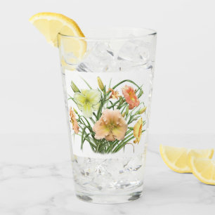 Taglilie-Blumenstrauß mit Blumen Glas