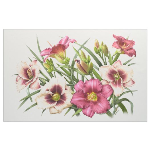 Taglilie Bouquet Rubies Stoff (Yard (91,4 cm))