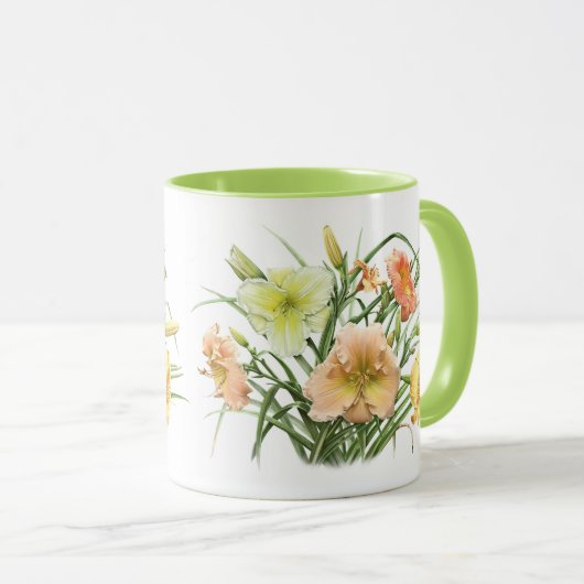 Taglilie Bouquet Tasse (VorderseiteRechts)