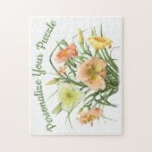 Taglilie Floral Botanische Kunst Personalisiert Puzzle (Vertikal)