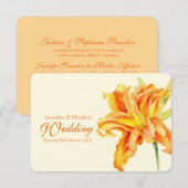 Taglilie Hemerocallis Blühende Hochzeit Einladung (Vorne/Hinten)