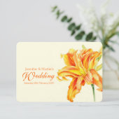 Taglilie Hemerocallis Blühende Hochzeit Einladung (Stehend Vorderseite)