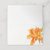 Taglilie Orange Aquarellkunst Platzkarten (Außenseite Aufgefaltet)