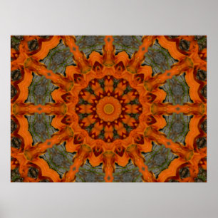 Taglilie-OrangeMandala Poster