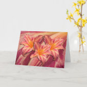 Taglilie-'rosa Streifen Karte (Gelbe Blume)