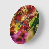 Taglilie "Start" Runde Wanduhr (Winkel)