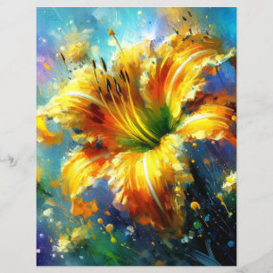 Taglilie Taglilien Blume Gelbes Scrapbook Papier