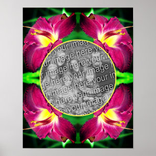 Taglilien-Blumenrahmen Erstellen Sie Ihr eigenes F Poster