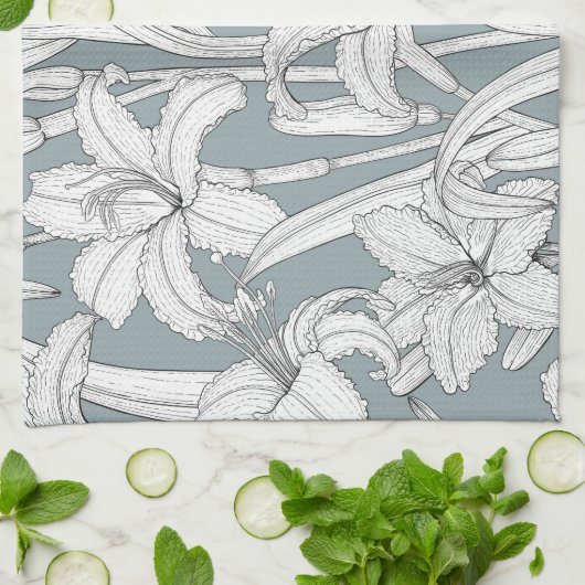 Taglilien Geschirrtuch (Gefaltet)