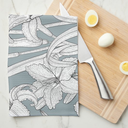 Taglilien Geschirrtuch (Viertel Falte)