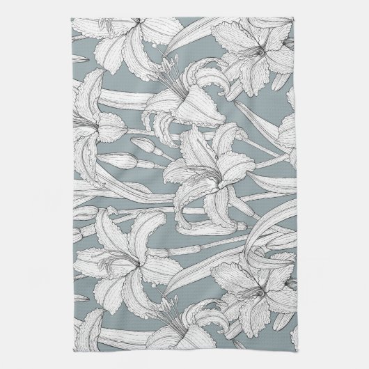 Taglilien Geschirrtuch (Vertikal)