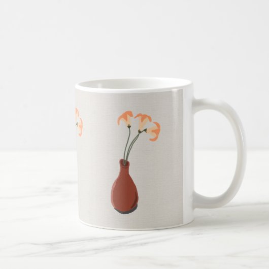 Taglilien in einer Red Vase-Tasse Kaffeetasse (Rechts)