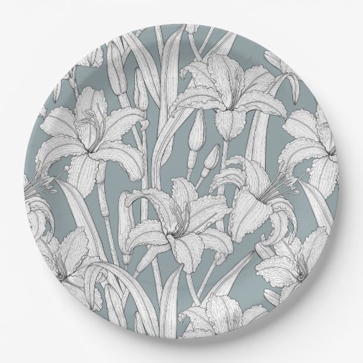 Taglilien Papier Teller (Vorderseite)