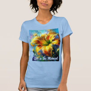 Taglilien-Taglilien-Blume Gelb Teal Personalisiert T-Shirt