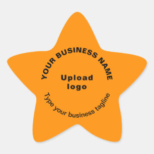 Tagline für Unternehmen auf Orange Color Star-Aufk Stern-Aufkleber