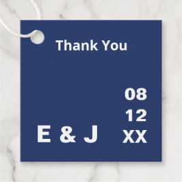 Tags der blauen Gastgeschenk Hochzeit Geschenkanhänger