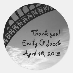 Tags der Eiffelturm-Gastgeschenk Hochzeit Runder Aufkleber