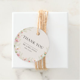 Tags der Gastgeschenk Hochzeit der Wildblume. Geschenkanhänger