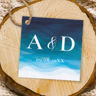 Tags der Gastgeschenk Hochzeit "Ocean Blue Waves" Geschenkanhänger