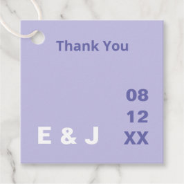 Tags der Lila Gastgeschenk Hochzeit des modernen L Geschenkanhänger