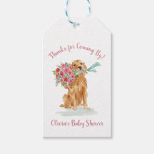Tags des Golden Retriever Baby Shower Gastgeschenk