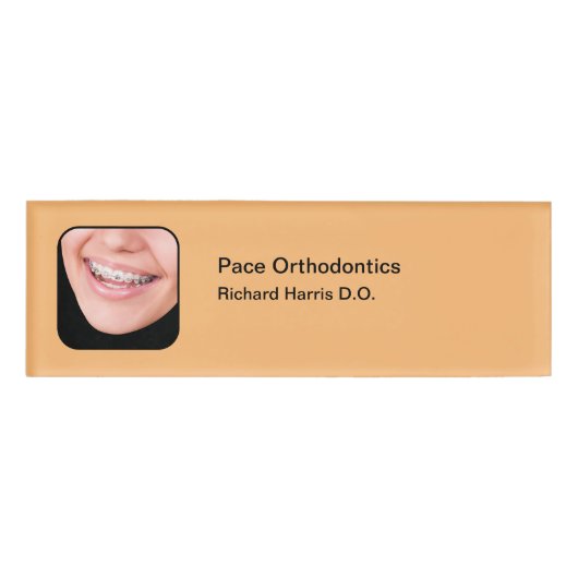 Tags des orthodontistischen Themas Namenschild (Vorderseite)