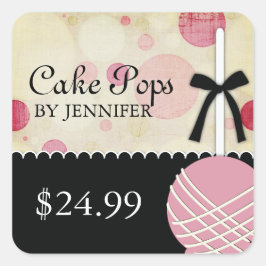 Tags des Whimsical Modern Bakery Price Quadratischer Aufkleber