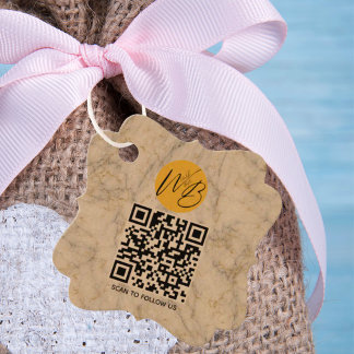 Tags für die Verpackung von Qr-Code aus weißem Gol Geschenkanhänger