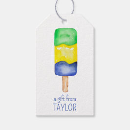 Tags für Geschenkgutscheine in Aquarellgrün und Bl Geschenkanhänger