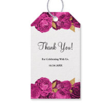 Tags für Hochzeitsgeschenke in Rosa und Gold