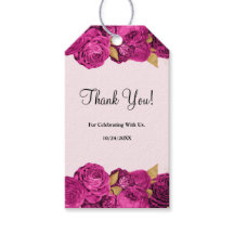 Tags für Hochzeitsgeschenke in Rosa und Gold