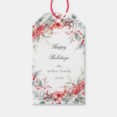 Tags für klassische Weihnachtsberries Monogram Geschenkanhänger (Vorderseite)