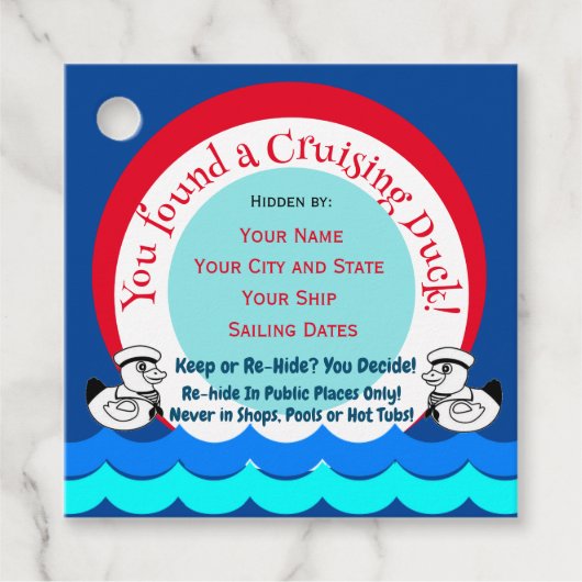 Tags für Kreuzfahrten mit Enten Geschenkanhänger (Vorderseite)
