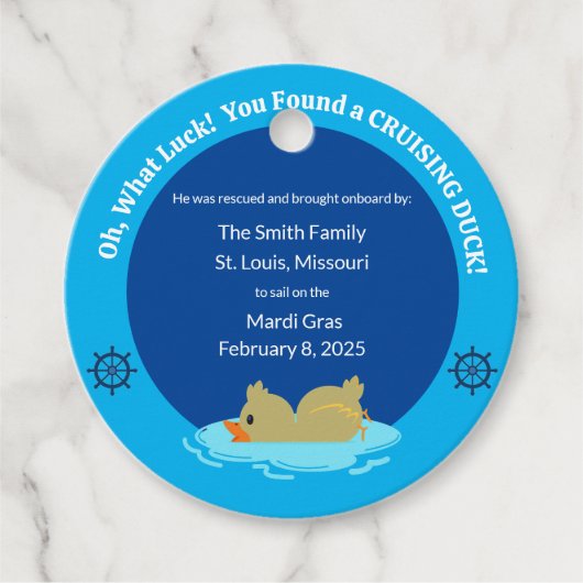 Tags für Kreuzfahrten mit Enten Geschenkanhänger (Vorderseite)