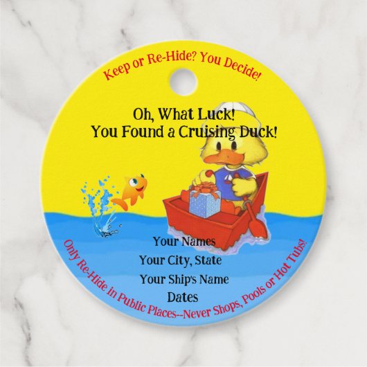Tags für Kreuzfahrten mit Enten Geschenkanhänger (Vorderseite)