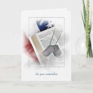 Tags für Militärhunde auf Psalm-23-Beileid Karte