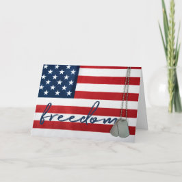 Tags für Militärhunde unter amerikanischer Flagge Karte