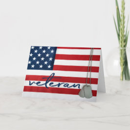 Tags für Militärhunde unter amerikanischer Flagge Karte