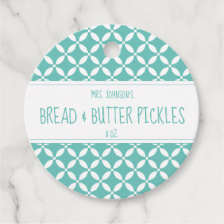 Tags für moderne Aquamarine und weiße Lebensmittel Geschenkanhänger