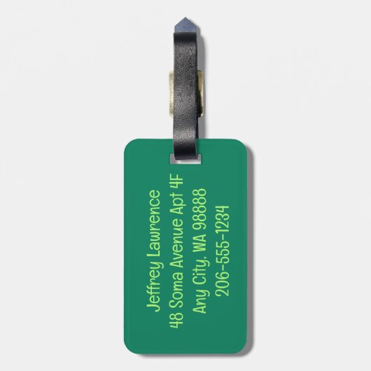 Tags für Tennisdesign Gepäckanhänger (Rückseite vertikal)